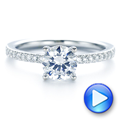 18k White Gold 18k White Gold Custom Classic Diamond Engagement Ring - Video -  105068 - Thumbnail