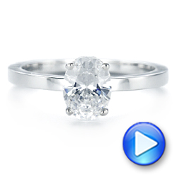 14k White Gold Oval Diamond Hidden Halo Engagement Ring - Video -  105071 - Thumbnail