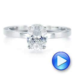 18k White Gold 18k White Gold Oval Diamond Hidden Halo Engagement Ring - Video -  105071 - Thumbnail