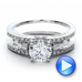 18k White Gold Engagement Ring With Matching Eternity Band - Video -  100005 - Thumbnail