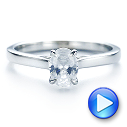  14K Gold Peekaboo Oval Diamond Engagement Ring - Video -  105125 - Thumbnail