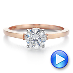 14k Rose Gold Two-tone Diamond Engagement Ring - Video -  105130 - Thumbnail