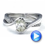 14k White Gold Custom Interlocking Engagement Ring - Video -  1437 - Thumbnail