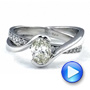 18k White Gold 18k White Gold Custom Interlocking Engagement Ring - Video -  1437 - Thumbnail