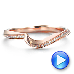 18k Rose Gold Contoured Diamond Wedding Ring - Video -  105159 - Thumbnail