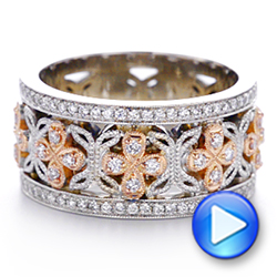 18k Rose Gold Two-tone Organic Diamond Anniversary Band - Video -  105175 - Thumbnail