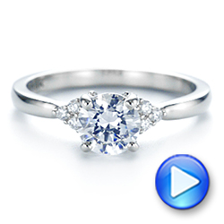  Platinum Platinum Minimalist Cluster Diamond Engagement Ring - Video -  105177 - Thumbnail