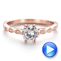 18k Rose Gold 18k Rose Gold Marquise Shaped Classic Diamond Engagement Ring - Video -  105182 - Thumbnail