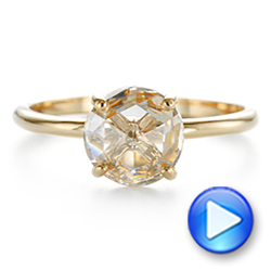 18k Yellow Gold 18k Yellow Gold Solitaire Rose Cut Diamond Engagement Ring - Video -  105186 - Thumbnail