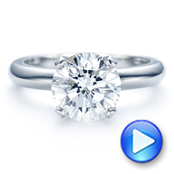 18k White Gold 18k White Gold Knife Edge Solitaire Diamond Engagement Ring - Video -  105202 - Thumbnail