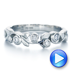  Platinum Platinum Organic Bezel Diamond Wedding Band - Video -  105295 - Thumbnail