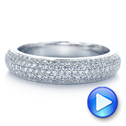  Platinum Platinum Five Row Pave Diamond Wedding Band - Video -  105296 - Thumbnail