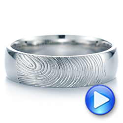  Platinum Custom Fingerprint Engraved Men's Band - Video -  105310 - Thumbnail