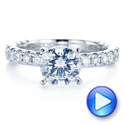 18k White Gold Classic Diamond Engagement Ring - Video -  105320 - Thumbnail
