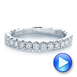 18k White Gold Diamond Women's Wedding Band - Video -  105321 - Thumbnail