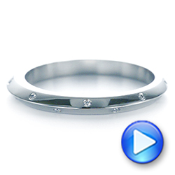  Platinum Knife Edged Diamond Wedding Band - Video -  105349 - Thumbnail