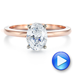  18K Gold 18K Gold Hidden Halo Two-tone Diamond Engagement Ring - Video -  105376 - Thumbnail
