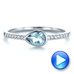  Platinum Platinum Aquamarine And Diamond Fashion Ring - Video -  105399 - Thumbnail