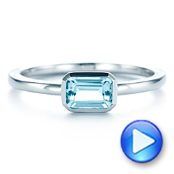 14k White Gold Aquamarine Fashion Ring - Video -  105401 - Thumbnail