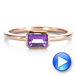 14k Rose Gold Amethyst Fashion Ring - Video -  105406 - Thumbnail