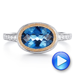 London Blue Topaz And Diamond Fashion Ring - Video -  105420 - Thumbnail
