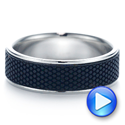 Carbon Fiber Inlay Wedding Band - Video -  105527 - Thumbnail