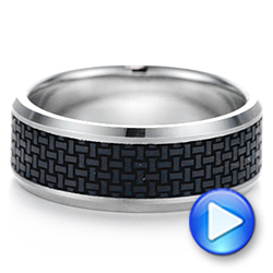 Woven Carbon Fiber Inlay Wedding Band - Video -  105528 - Thumbnail