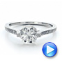 14k White Gold 14k White Gold Custom Diamond Engagement Ring - Video -  1443 - Thumbnail