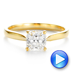 14k Yellow Gold Elegant Solitaire Engagement Ring - Video -  105650 - Thumbnail