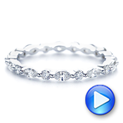 14k White Gold 14k White Gold Custom Marquise And Round Diamond Eternity Wedding Band - Video -  105700 - Thumbnail