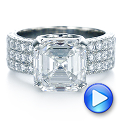 14k White Gold 14k White Gold Modern Pave Diamond Engagement Ring - Video -  105711 - Thumbnail