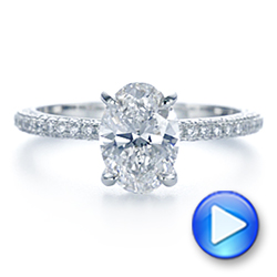  Platinum Oval Diamond And Pave Engagement Ring - Video -  105744 - Thumbnail