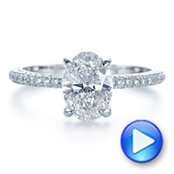 14k White Gold 14k White Gold Oval Diamond And Pave Engagement Ring - Video -  105744 - Thumbnail