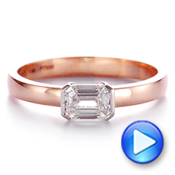 18k Rose Gold And 18K Gold 18k Rose Gold And 18K Gold Two-tone Semi-bezel Solitaire Diamond Engagement - Video -  105745 - Thumbnail