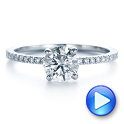 18k White Gold 18k White Gold Classic Diamond Engagement Ring - Video -  105747 - Thumbnail