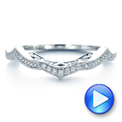14k White Gold Custom Contour Diamond Wedding Band - Video -  105765 - Thumbnail