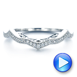 18k White Gold 18k White Gold Custom Contour Diamond Wedding Band - Video -  105765 - Thumbnail