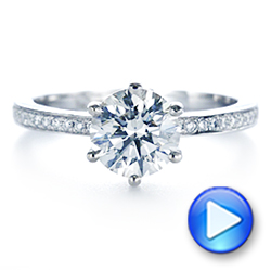14k White Gold Six-prong Classic Diamond Engagement Ring - Video -  105766 - Thumbnail
