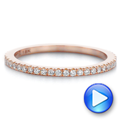 18k Rose Gold Diamond Wedding Band - Video -  105769 - Thumbnail