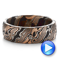 Mokume Gane Comfort Fit Wedding Band - Video -  105774 - Thumbnail