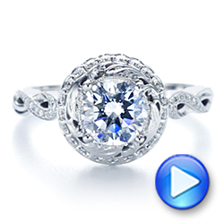  Platinum Platinum Infinity Diamond Halo Engagement Ring - Video -  105796 - Thumbnail