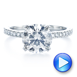 18k White Gold 18k White Gold Classic Double Claw Prong Diamond Engagement Ring - Video -  105847 - Thumbnail