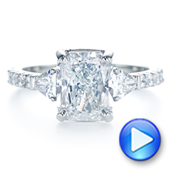 18k White Gold 18k White Gold Three Stone Diamond Engagement Ring - Video -  105853 - Thumbnail