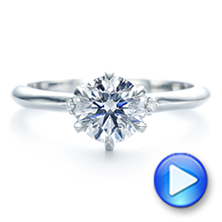 18k White Gold 18k White Gold Claw Prong Cluster Diamond Engagement Ring - Video -  105854 - Thumbnail