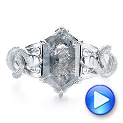 Platinum Custom Salt And Pepper Hexagon Diamond Snake Fashion Ring - Video -  105855 - Thumbnail