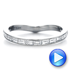  Platinum Platinum Contoured Black Rhodium Diamond Wedding Band - Video -  105857 - Thumbnail