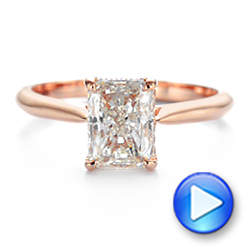 14k Rose Gold Hidden Halo Diamond Engagement Ring - Video -  105860 - Thumbnail