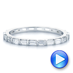  Platinum Platinum Baguette Diamond Eternity Wedding Band - Video -  105865 - Thumbnail