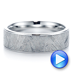 Cobalt Men's Wedding Ring With Meteorite Inlay - Video -  105891 - Thumbnail