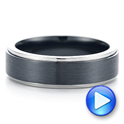Two-tone Zirconium Men's Wedding Ring - Video -  105893 - Thumbnail
